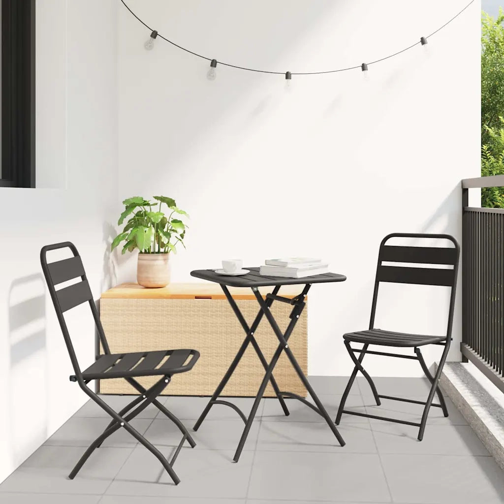 Sedia Pieghevole da Giardino 2 pz | Sedie da Esterno Antracite 42 x 52 x 82cm