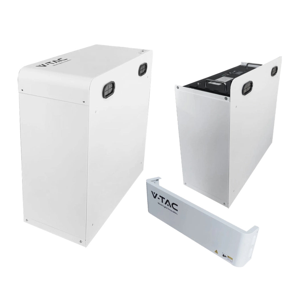 Kit Batteria di Accumulo 9.6kWh LiFePO4 BMS Integrato per Inverter Fotovoltaici CEI 0-21 48V 200Ah con Modulo Armadio Rack e Copertura SKU-11523-R