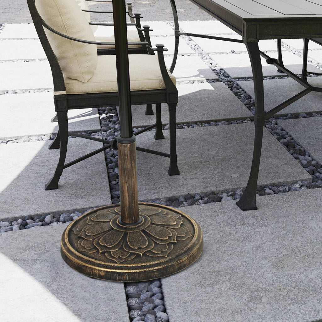 Base per Ombrellone con Peso ¨C zephmum ¨C Bronce ?46x33 cm 12 kg