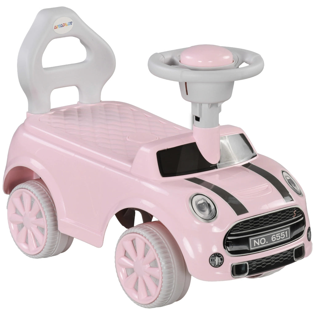 Auto Portagiochi con Volante e Clacson ¨C zephmum ¨C Rosa 53x25x35 cm