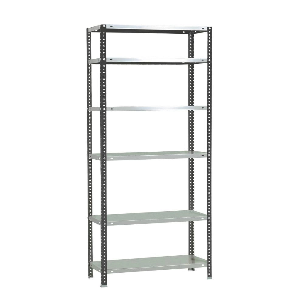 Scaffale in metallo Simon Rack con viti colore antracite/bianco 6 ripiani 2000x1100x300 mm Made in Spain