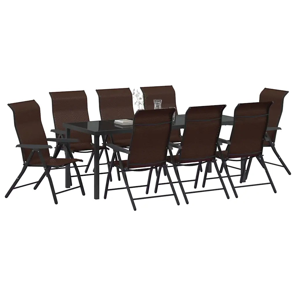 Set da Pranzo per Giardino 9 pcs Marrone 3379267