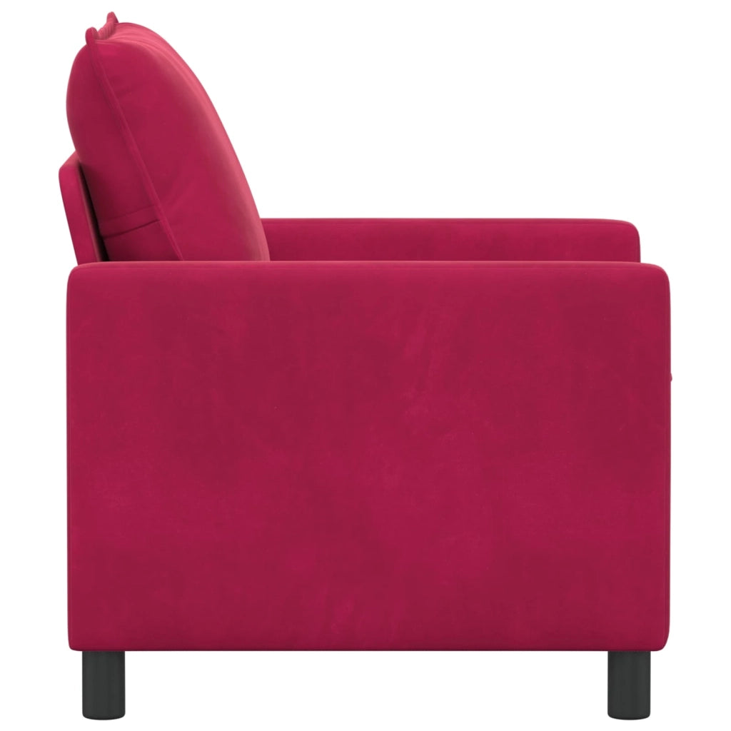 Divano | Divano da soggiorno | Sofa Rosso Vino 76 x 81 x 87,5 cm Velluto