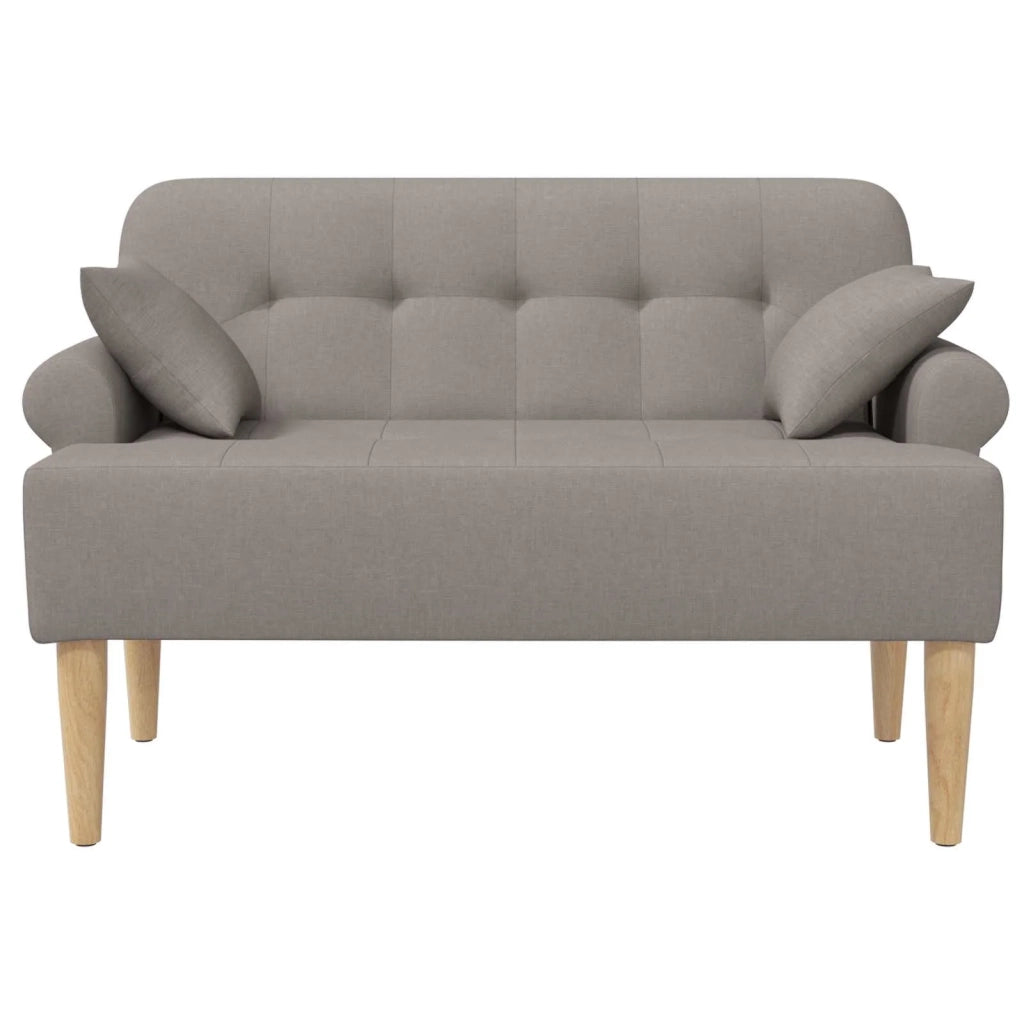 Loveseat con bottoni imbottiti Tortora 120 x 65 x 79 cm Tessuto 42041815