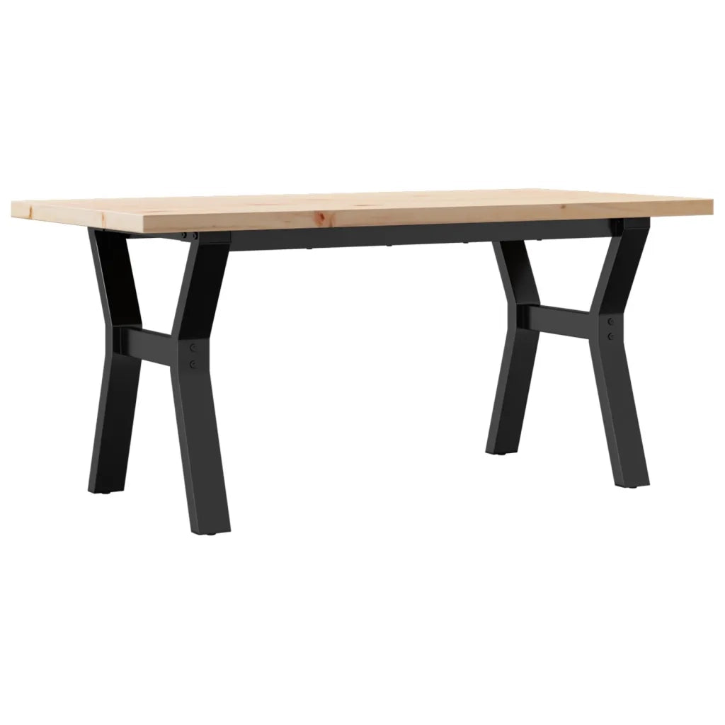 Tavolino salotto | Tavolino da caff¨¨ | Tavolino da Soggiorno Telaio a Y 100x50x45,5 cm Legno Pino e Acciaio