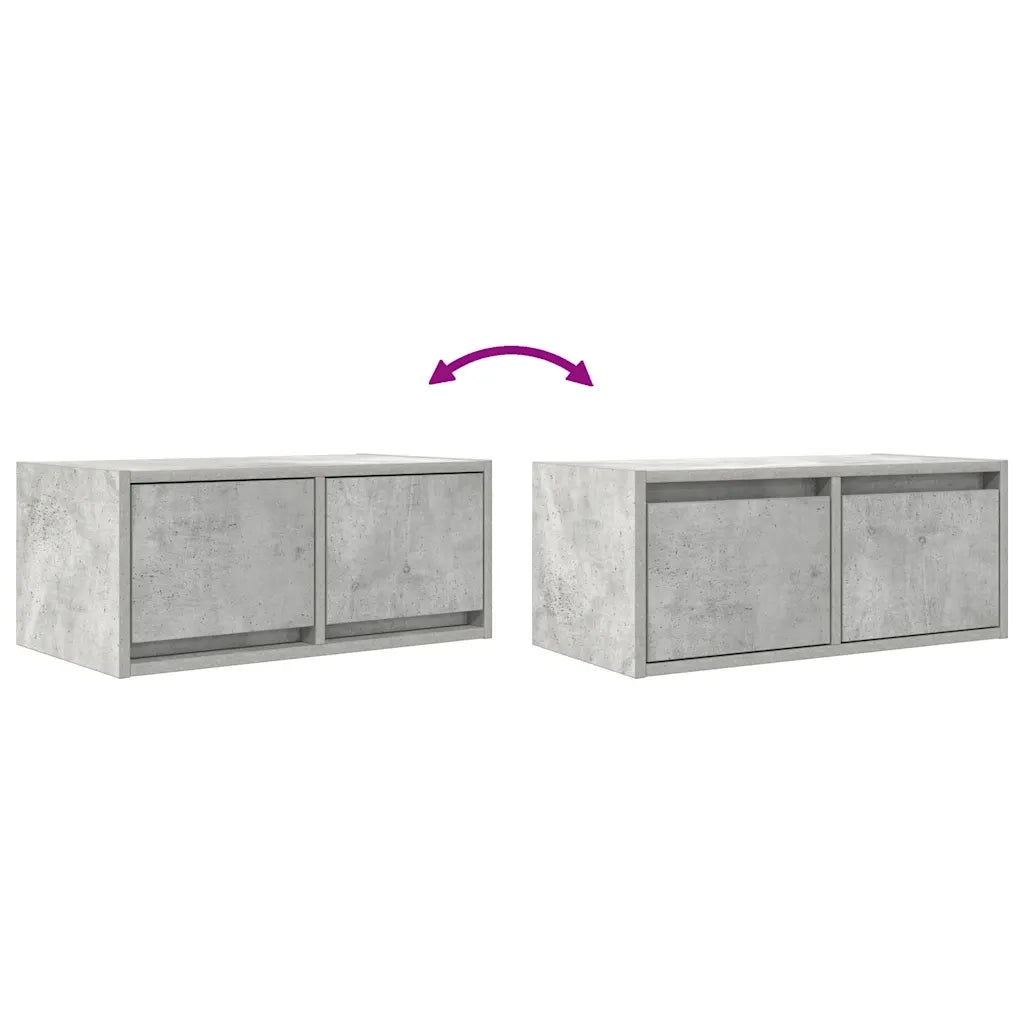 Mobili TV 2 pz Grigio Cemento 60x31x25,5cm in Legno Multistrato