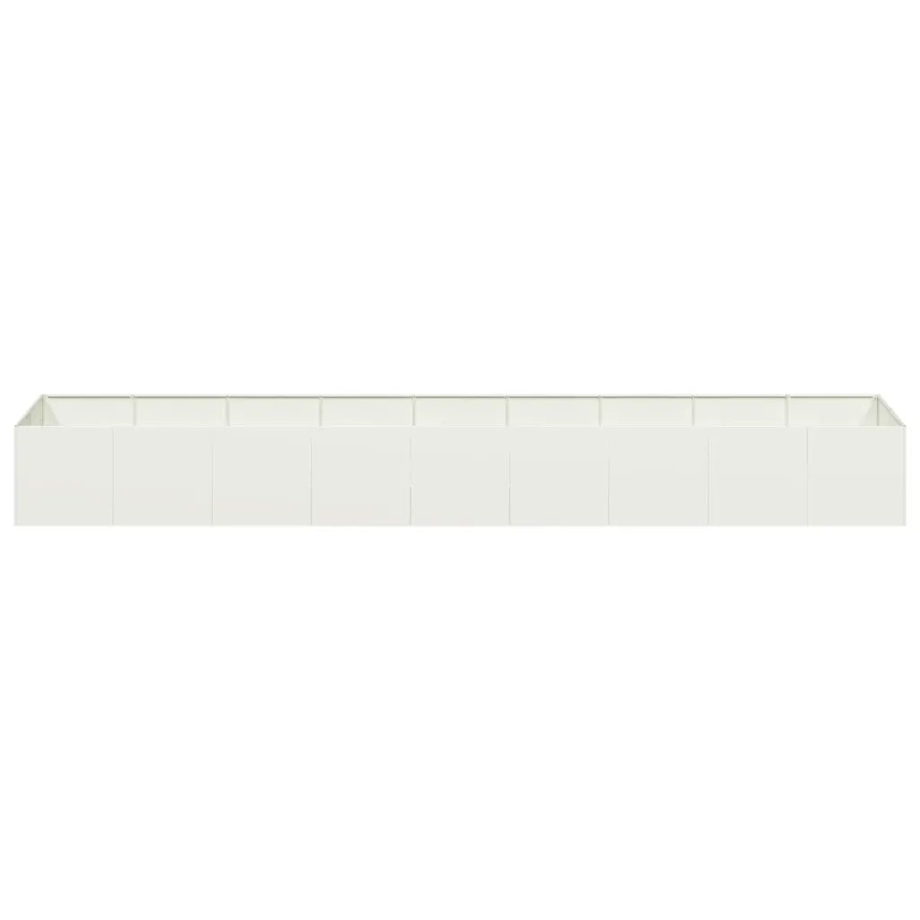 Fioriera da esterno in stile moderno 360 x 80 x 40 cm design pulito finitura naturale in acciaio bianco 02_0051550