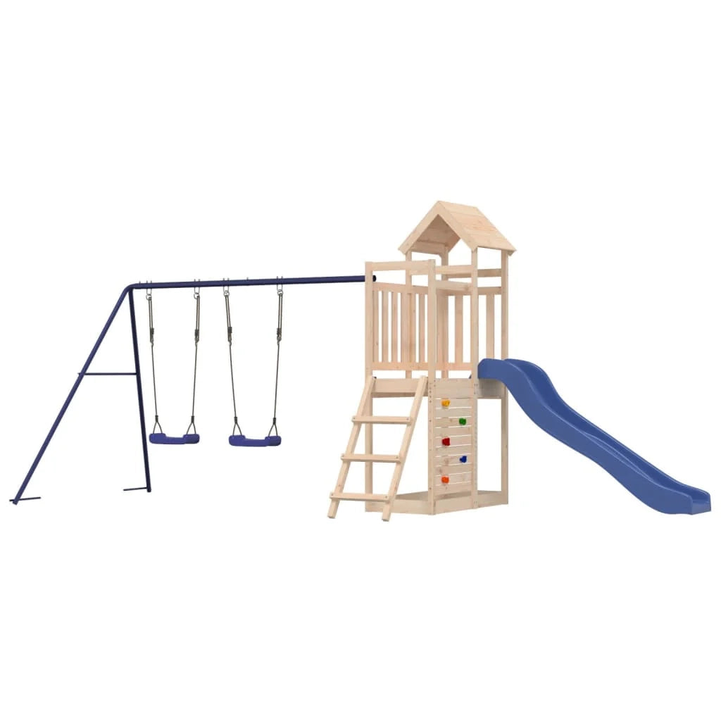 Area giochi all'aperto con altalene scivolo e robuste strutture per arrampicarsi  giochi da giardino 505 x 186 x 214 cm legno di pino massiccio 02_0004977
