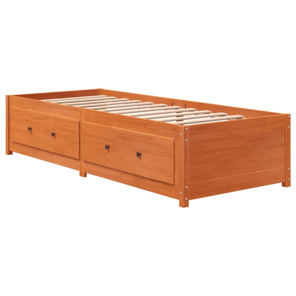Dormeuse senza Materasso Marrone Cera 90x200 cm Legno di Pino 844478