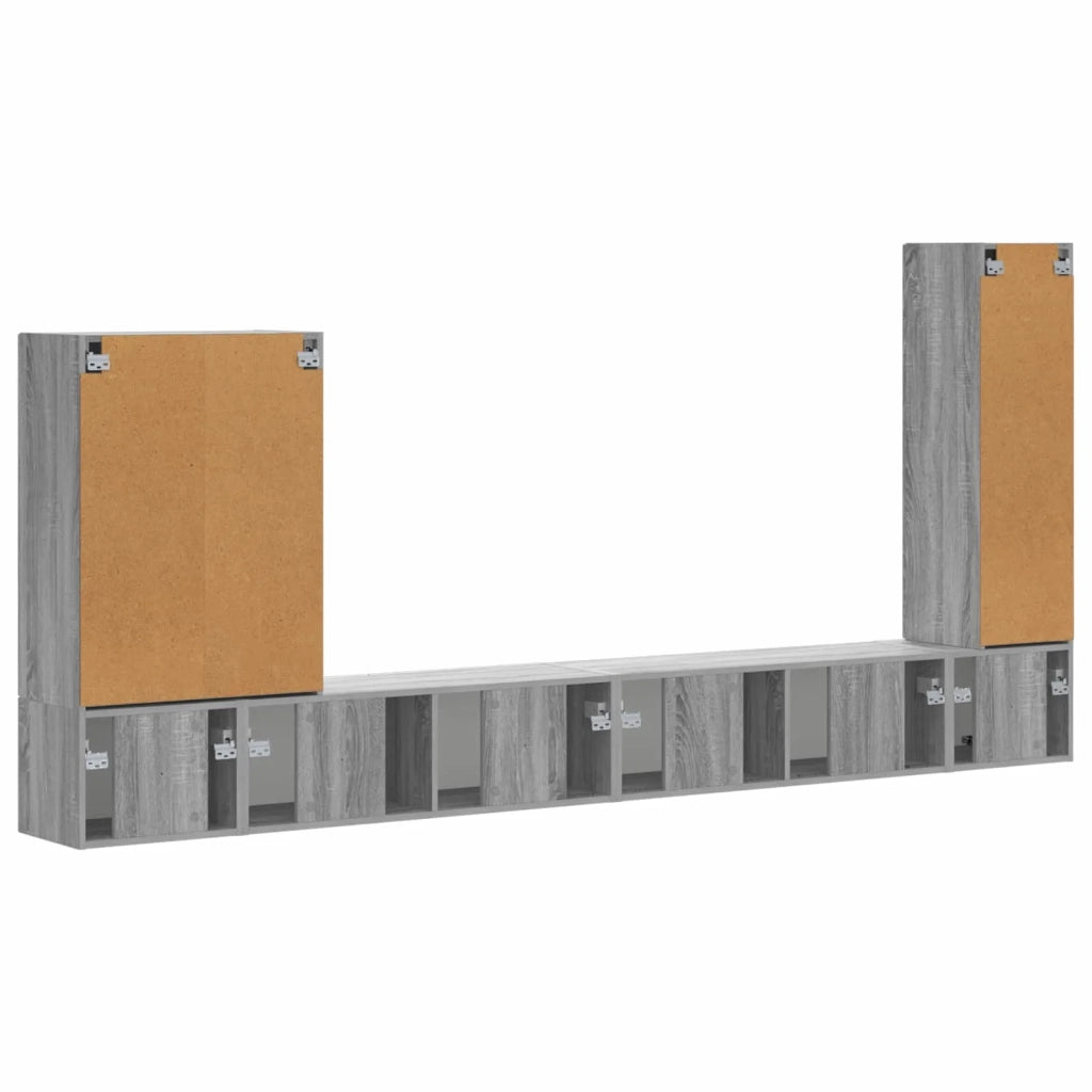 Set di Mobiletto da TV a Parete 6 pcs Grigio Sonoma 3408958