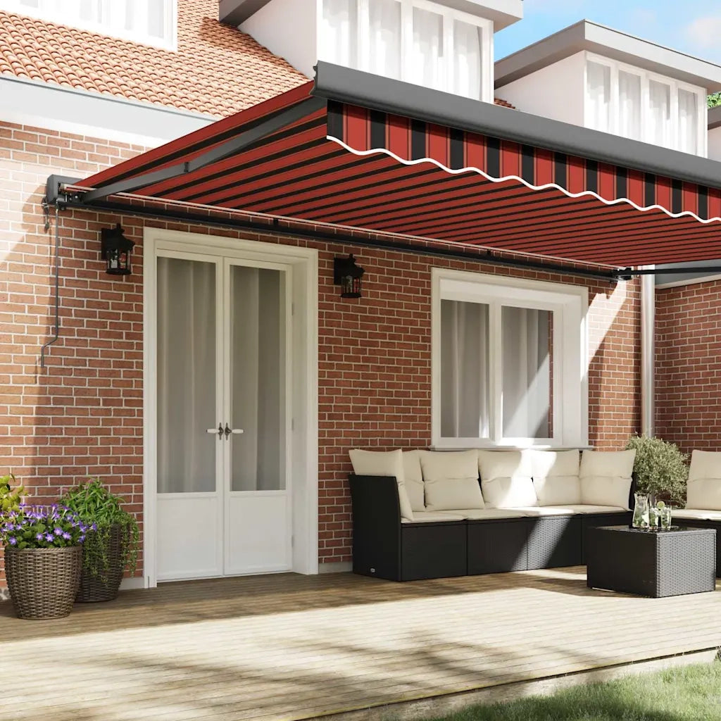 vidaXL Tenda Retrattile arancione e marrone 500 × 300 cm
