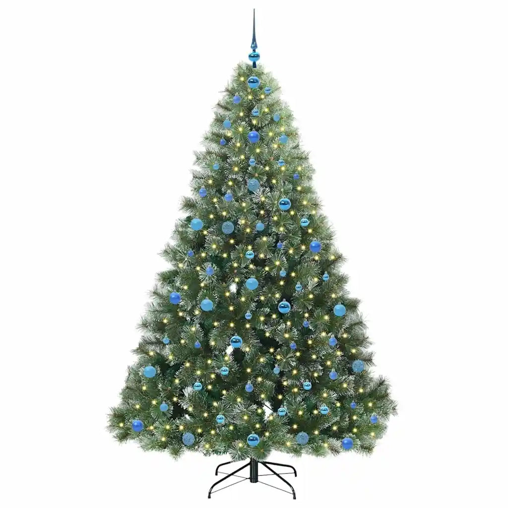 Albero di Natale | Decorazioni natalizie artificiale con 300 LED Verde 210 cm PE e PVC
