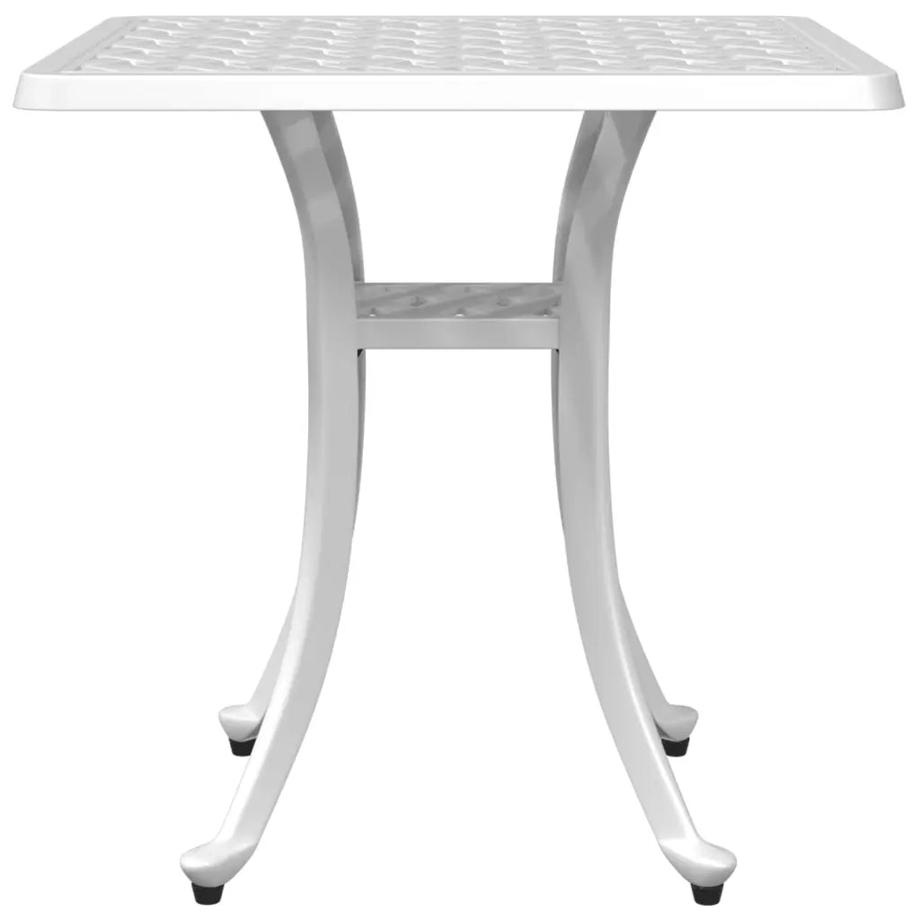 Tavolo da Giardino Bianco 53x53x53 cm in Alluminio Pressofuso