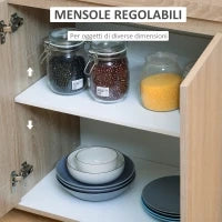 Carrello da Cucina con Ruote, Carrello Cucina con Cassetti Armadietto in Legno Truciolato 78x39.5x88.5cm