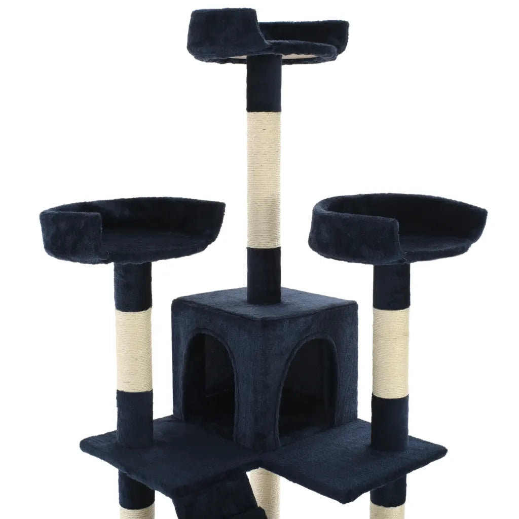 Albero per Gatti con Tiragraffi in Sisal 170 cm Blu CFW9667882