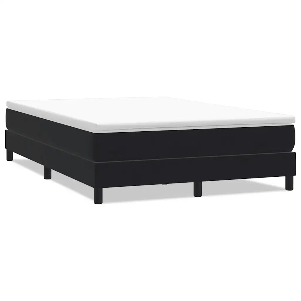 Letto a Molle senza Materasso Nero 140x220 cm in Velluto