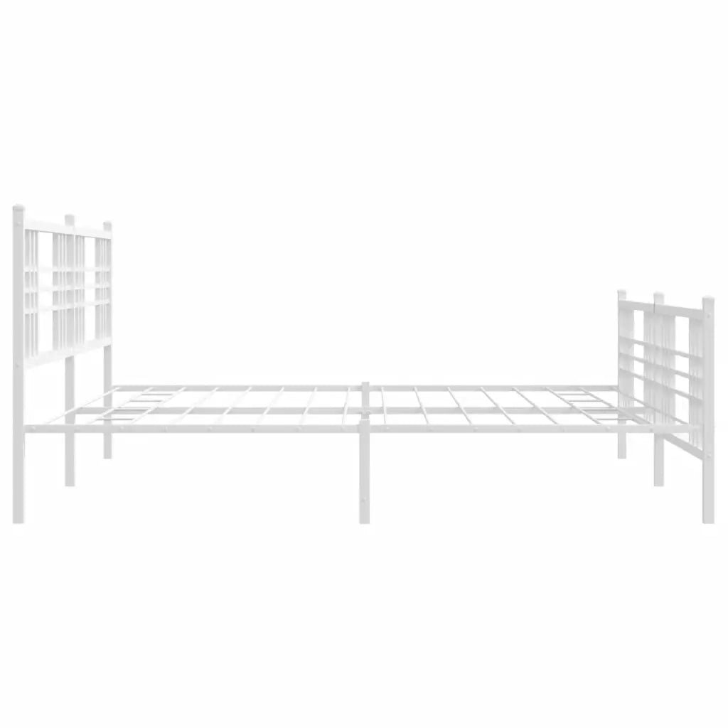 Giroletto con Testiera e Pediera Metallo Bianco 183x213 cm 376396