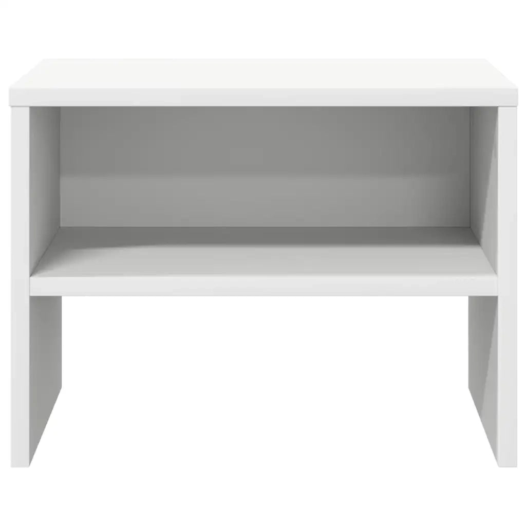 Comodino Bianco 40x30x30 cm Legno Ingegnerizzato 800063