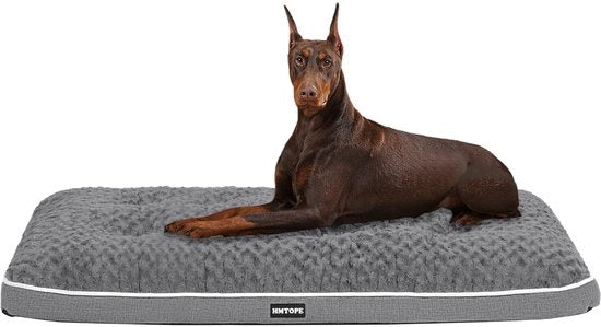 Letto per cani ortopedico, cuscino per cani con doppio strato, asciugabile, gabbia per cani rimovibile, 120 cm per cani grandi, colore grigio medio
