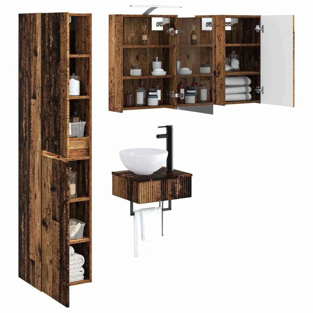 Set di mobili per il bagno 5 pcs Legno antico 3407253