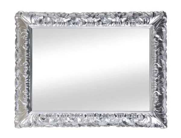Mobili2g - specchiera in foglia argento brillante rettangolare- misure: l.78 x h.98 x p.5