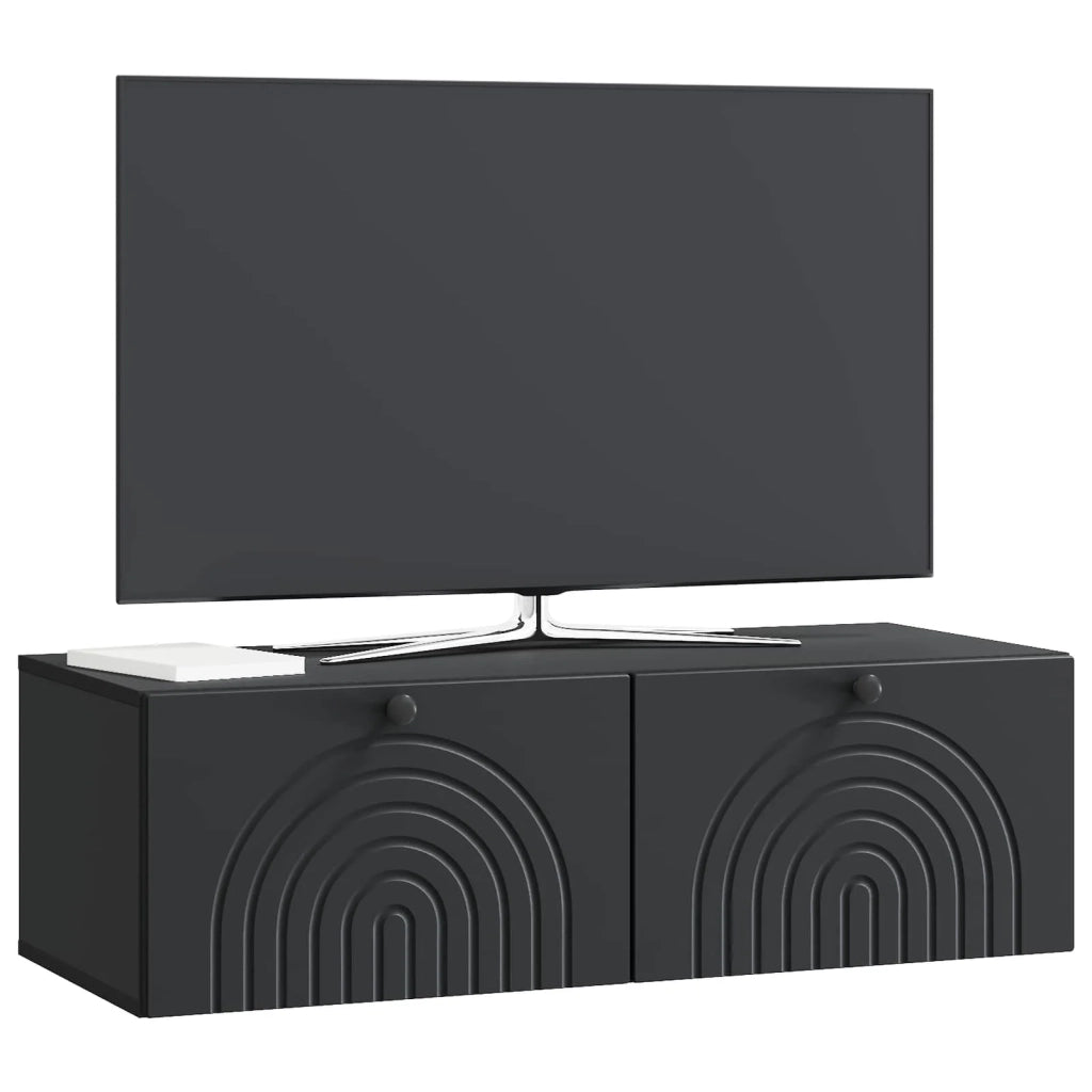 Mobile Porta TV da Muro Montaggio a parete Nero 99 x 41 x 30 cm 898186