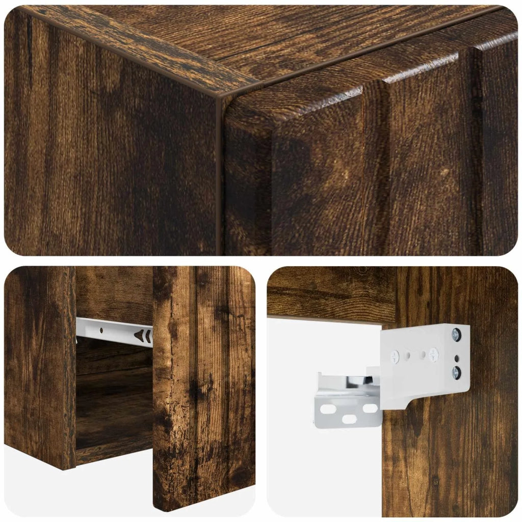 Set di Armadi da Bagno 3 pz Rovere Fumo 49 x 44,5 x 66,5 cm 3405762