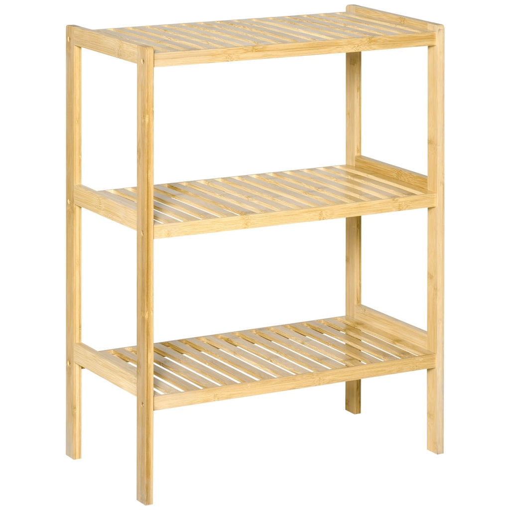 MOBILE MULTIUSO 3 LIVELLI SALVASPAZIO IN LEGNO 62X33X80CM NATURALE