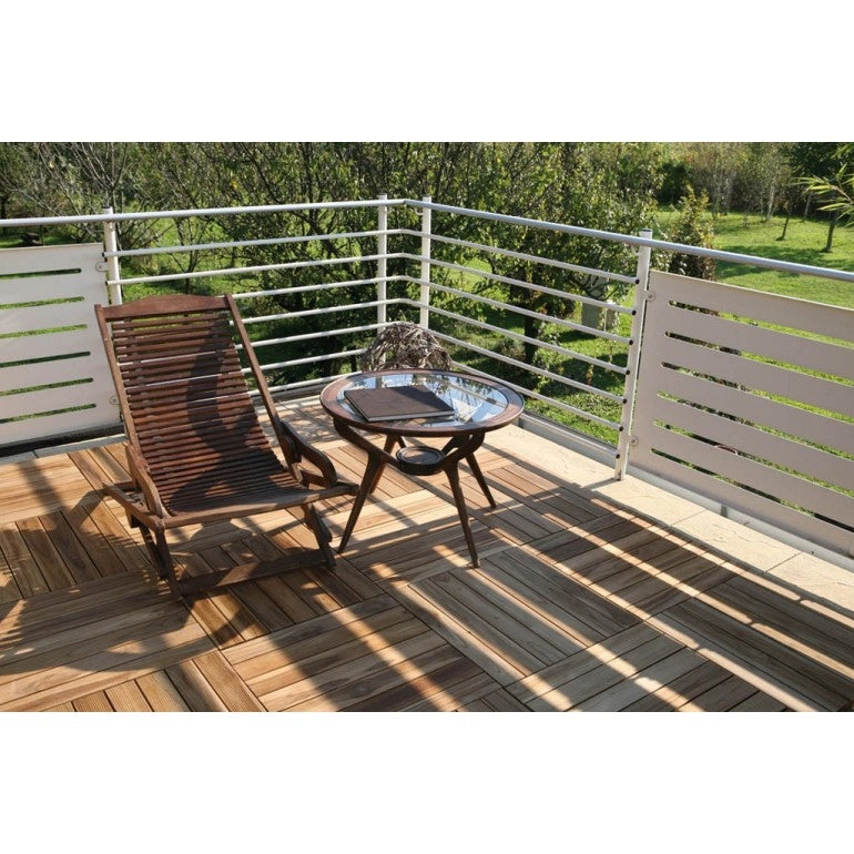 Listoplate pavimentazione modulare in legno per esterni base in plastica HDPE 55 x 55 cm PEZZI 34 equivalente a  10 m2