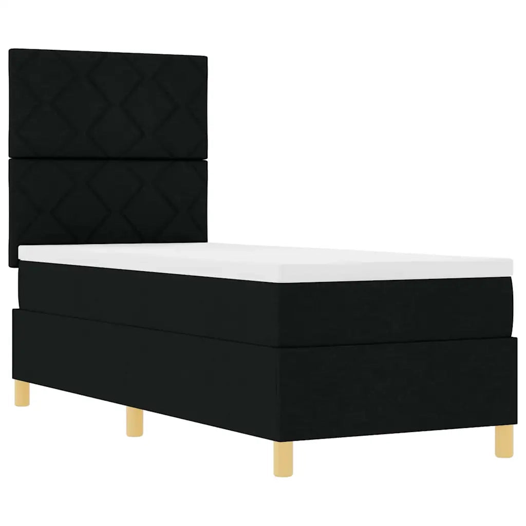 Letto a molle con materasso Nero 80 x 200 cm Tessuto 3339653