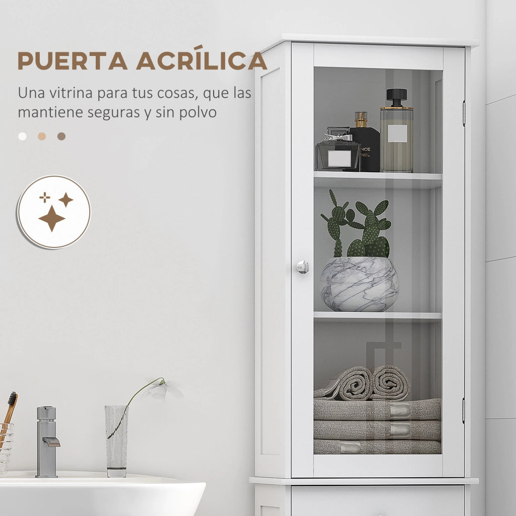 Armadio da Bagno Alto ¨C zephmum ¨C Bianco 40x27x171,5 cm