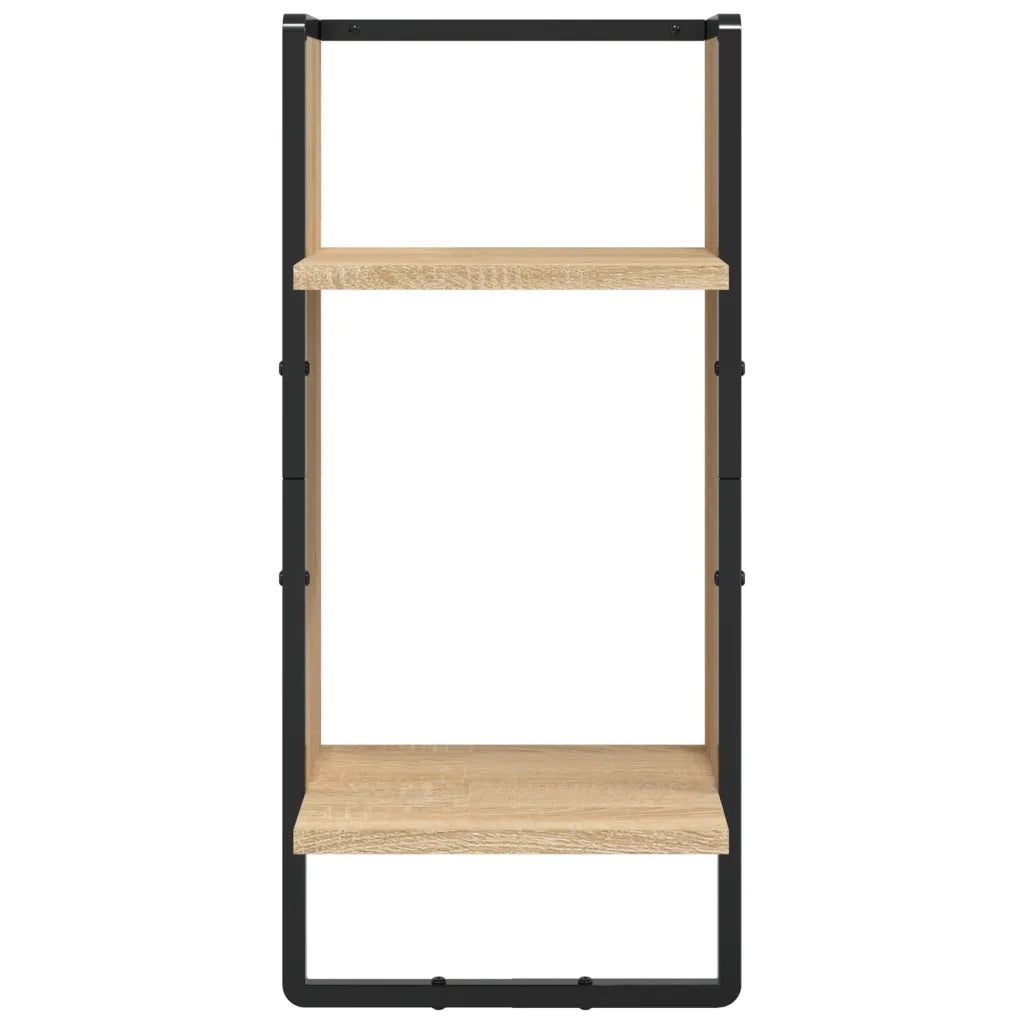 4 pz Set Mensole Parete | Mensola sospesa con Aste Rovere Sonoma Legno Multistrato