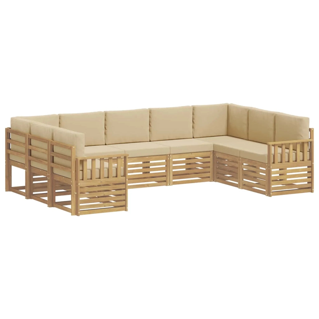 Set di divani da esterno 7 pcs Bianco e Beige 3392498