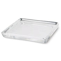GLASS PLATE SQUARE 100 MM TRA