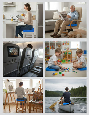 Set 3 Pezzi Cuscino Gel per Sedute Prolungate 37x30x4 cm Ergonomico