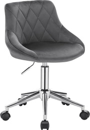 Sedile da Ufficio Stile Elegante - Scrivania - Sedili per Ufficio per Adulti - Velluto - Grigio Scuro