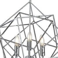 Lampadario Contemporaneo Cubo Acciaio Cromo 3 Luci E14