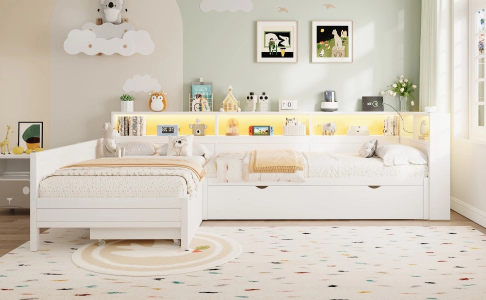 letto piattaforma in legno bianco 225 x 314.5 cm