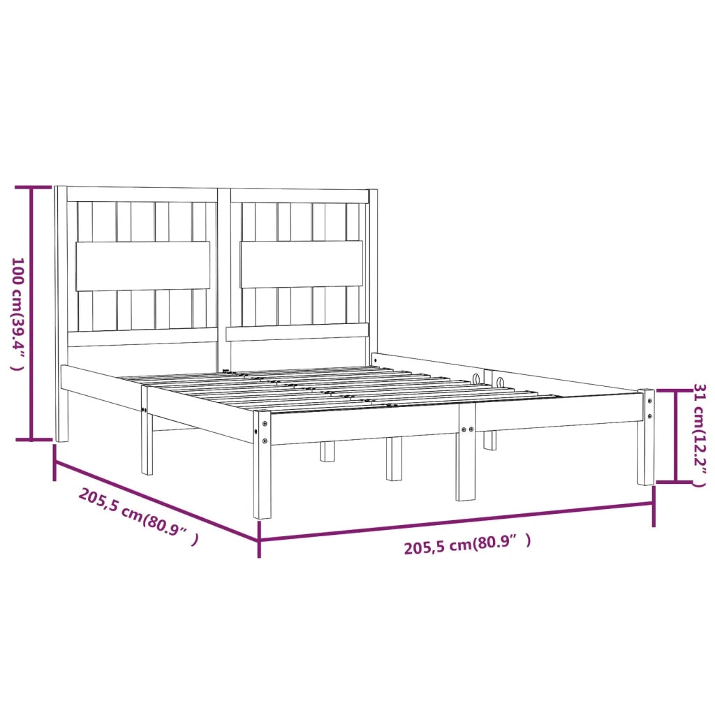 Giroletto-Struttura Letto in Legno Massello di Pino 200x200 cm 994295
