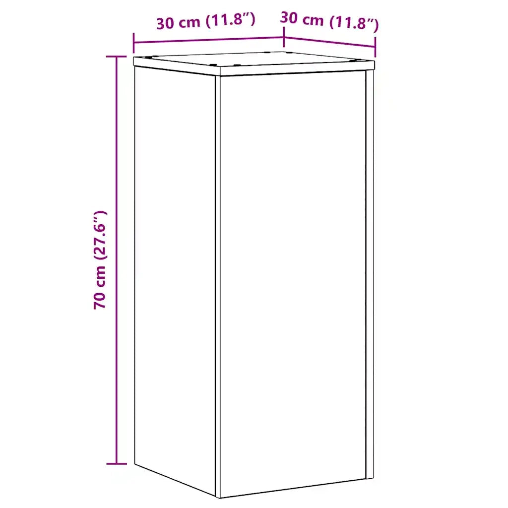 Supporto per piante 2 pcs Rovere Nero 30 x 30 x 70 cm 869232