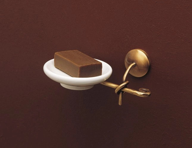 Porta Sapone Appoggio Retro Bronzo Ceramica - Capannoli