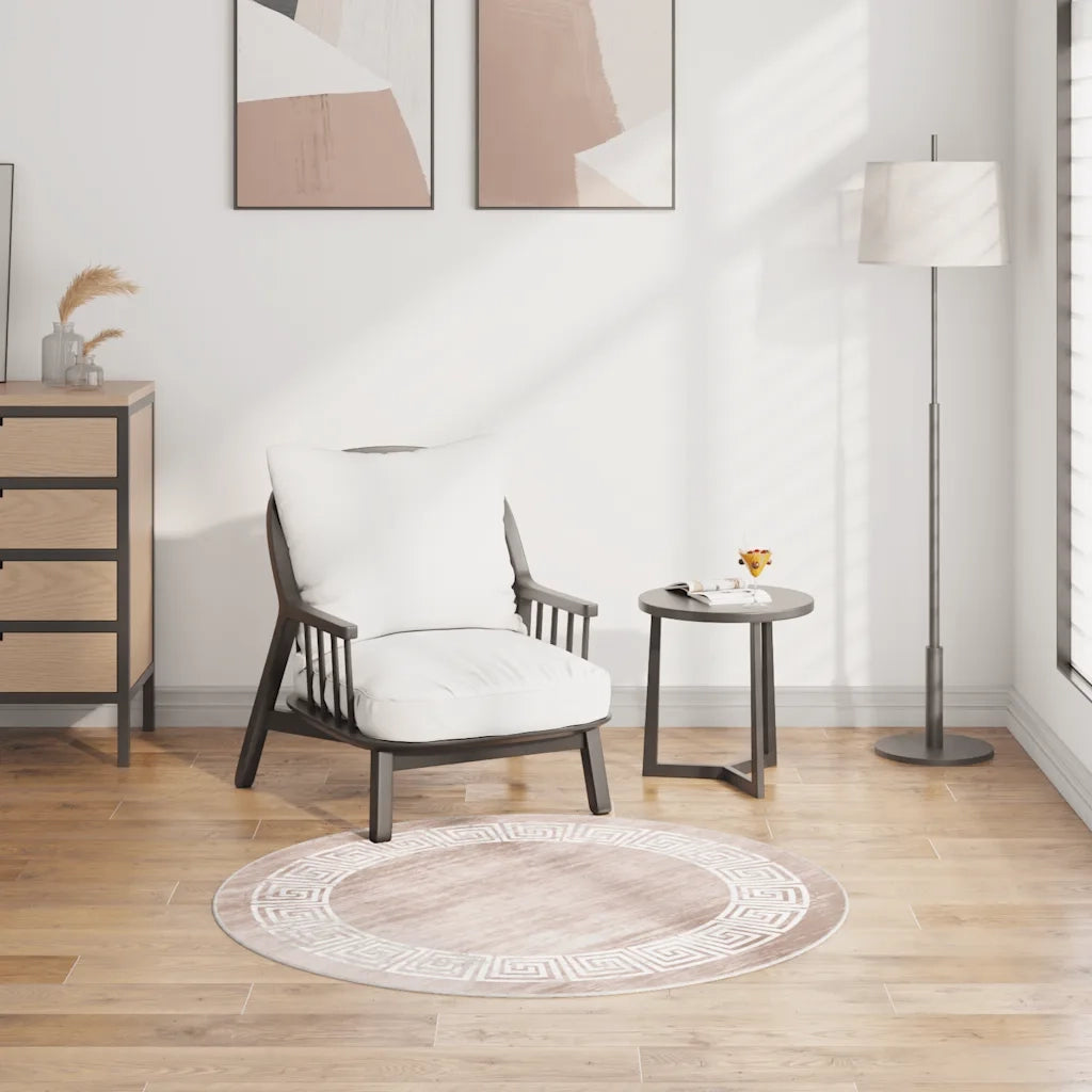 Tappeto Lavabile 120 cm Beige 337945