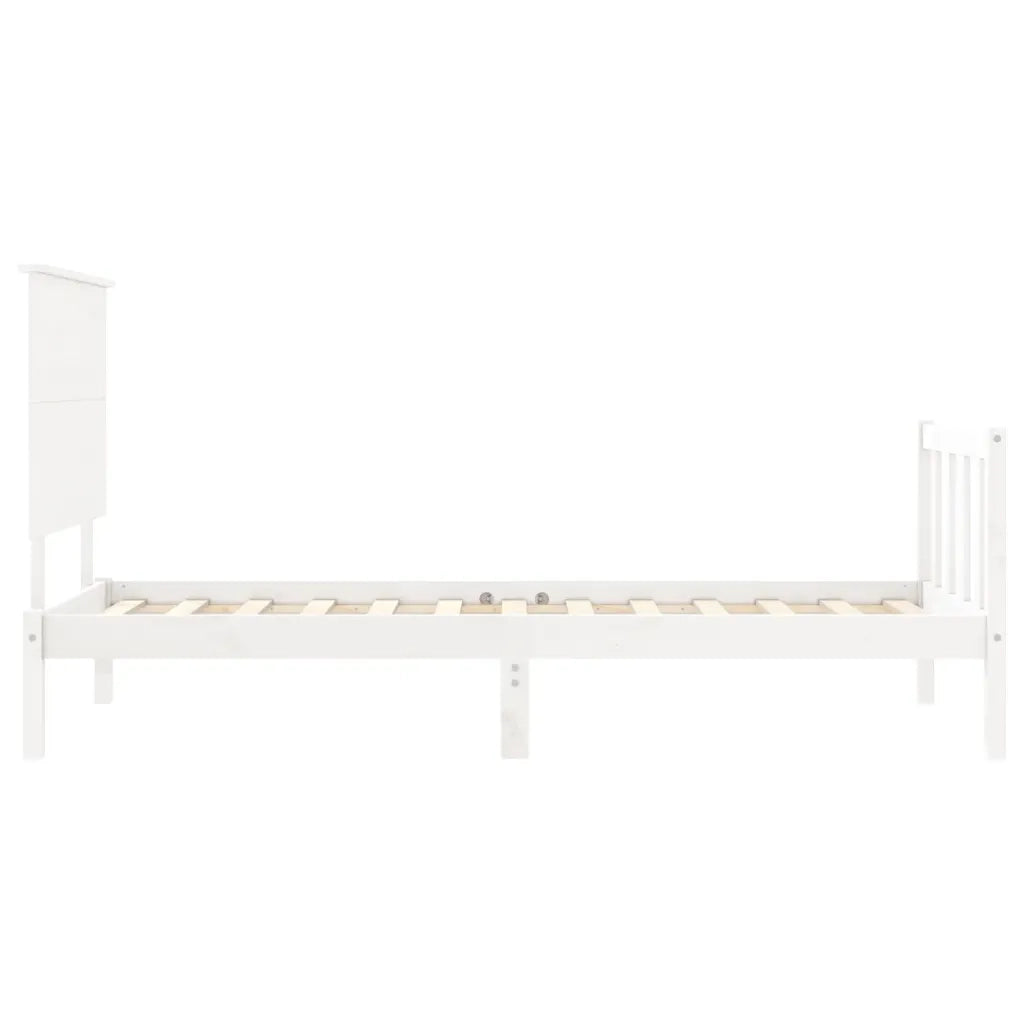 Giroletto senza Materasso-Struttura Letto Bianco 100x200 cm Legno Massello Pino 111726
