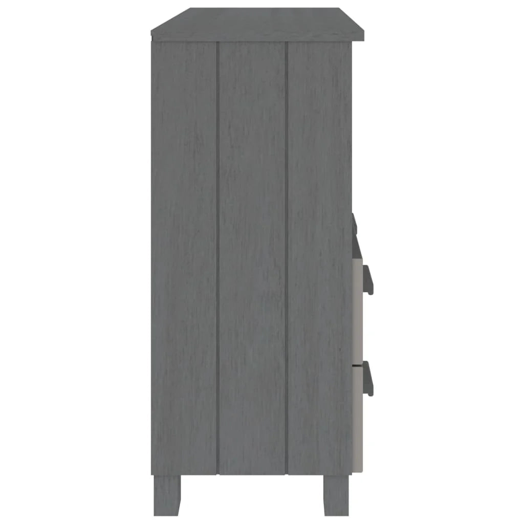Buffet credenza cassettiera armadio mobile contenitore organizer cucina soggiorno scuro 85 x 35 x 80 cm legno massello di pino grigio 02_0032169