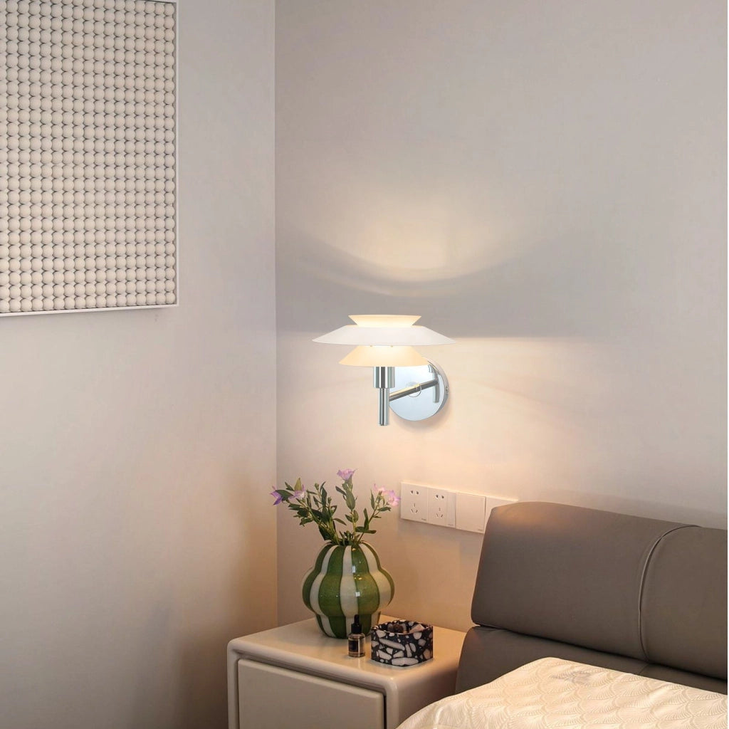 ZMH Applique da parete per camera da letto in metallo bianco Design moderno per corridoio 25W senza lampadina