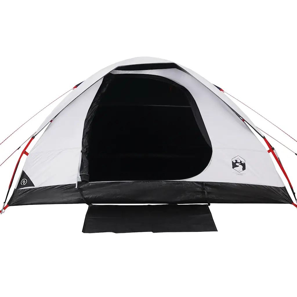 Tenda Familiare a Cupola 6 Persone-Tenda da campeggio Bianca Tessuto Impermeabile 570556