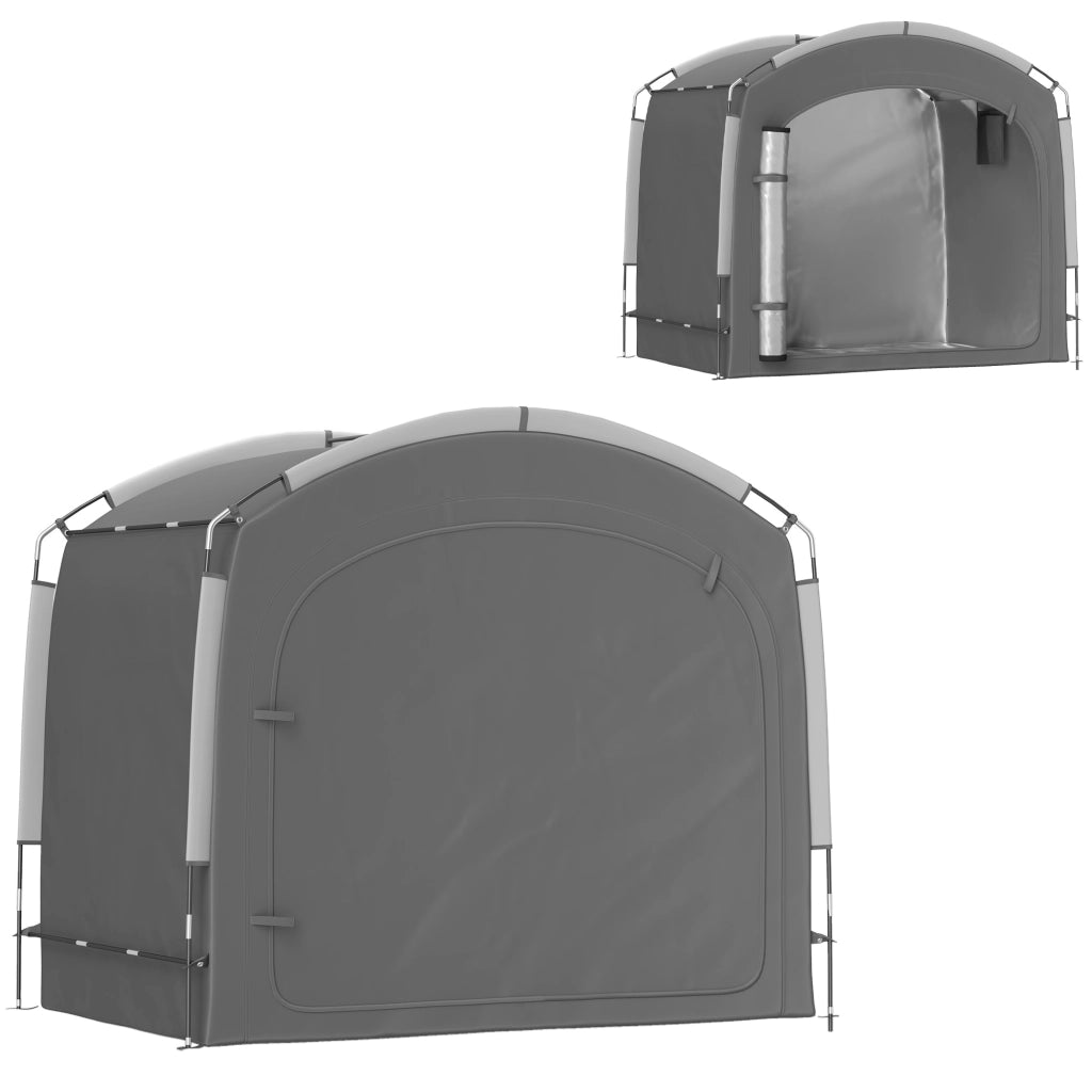Tenda per Biciclette 3-4 Posti ¨C Xylo ¨C 205x140x188 cm Grigio Scuro con 2 Tasche Laterali