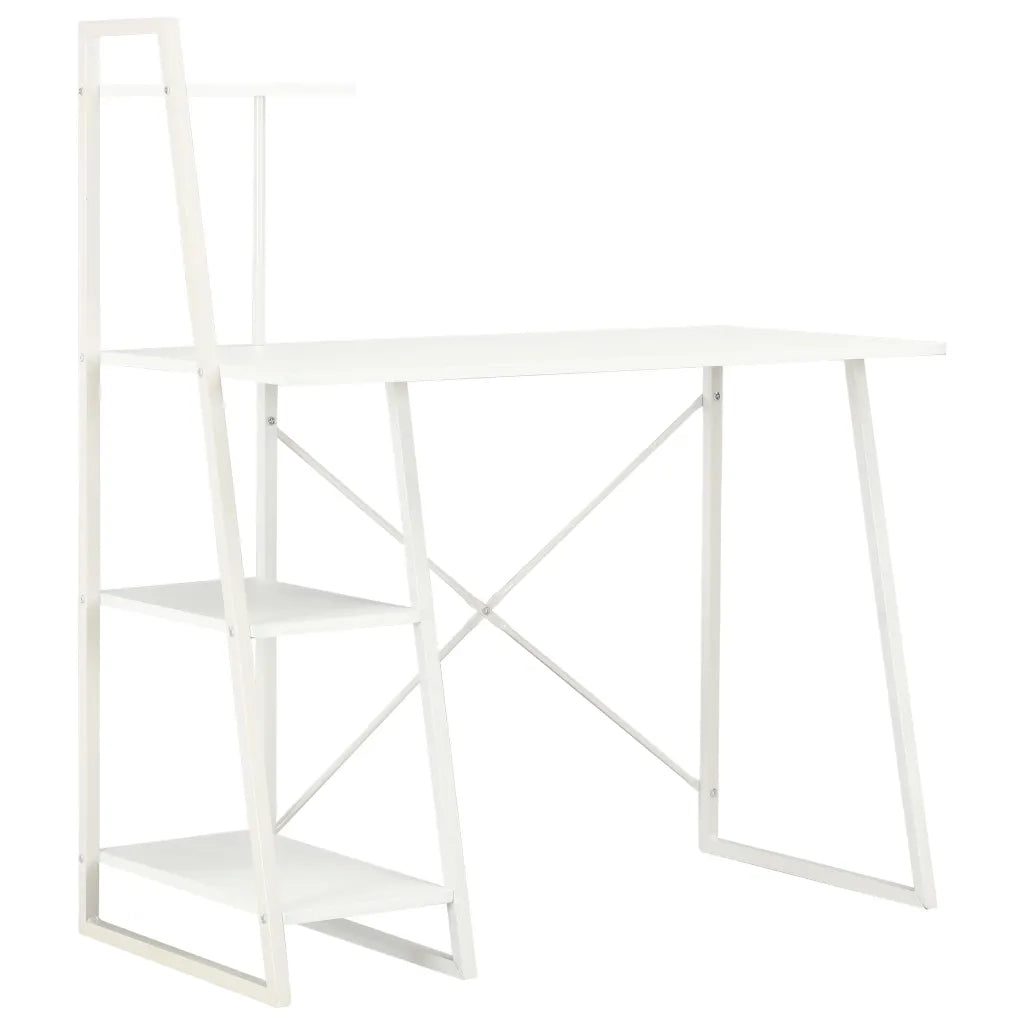Scrivania con Mensole Bianca 102x50x117 cm