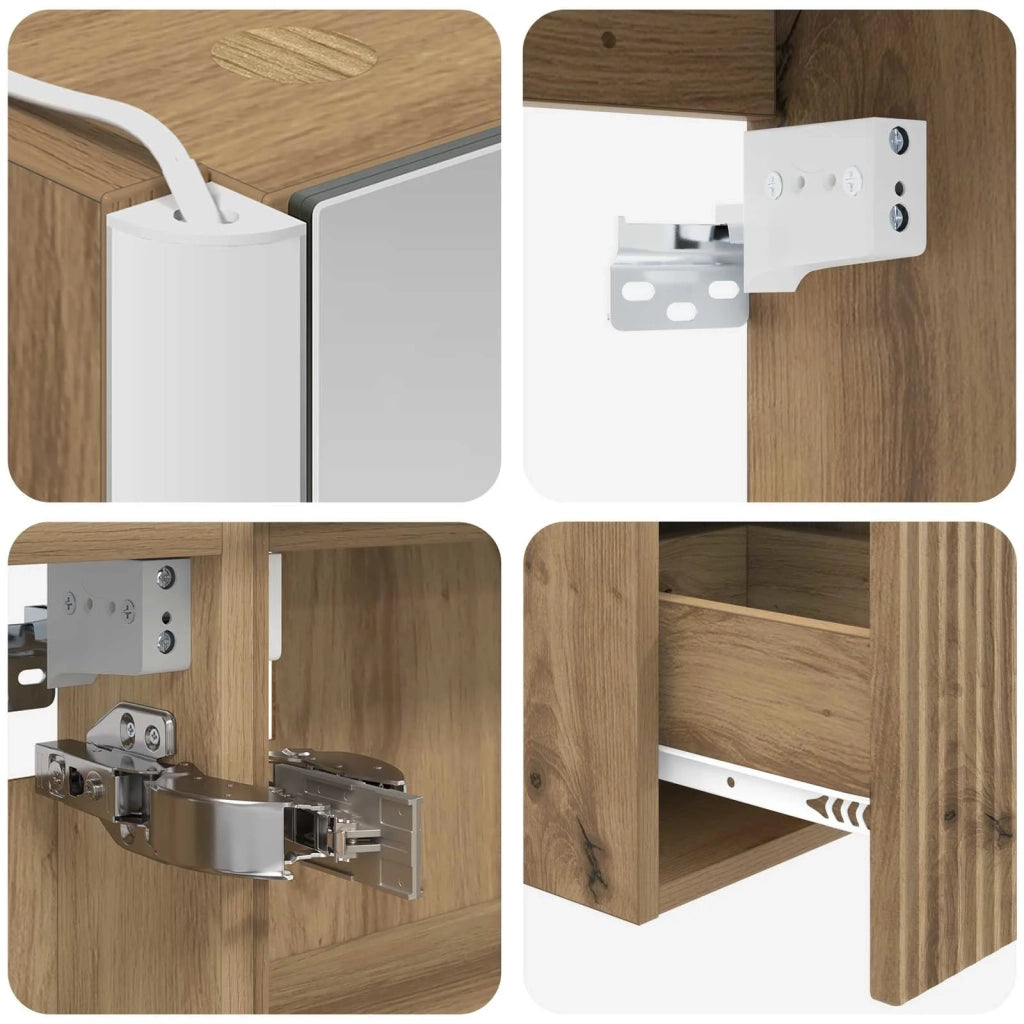 Set di Armadi da Bagno 5 pcs Rovere Artigianale 3406374