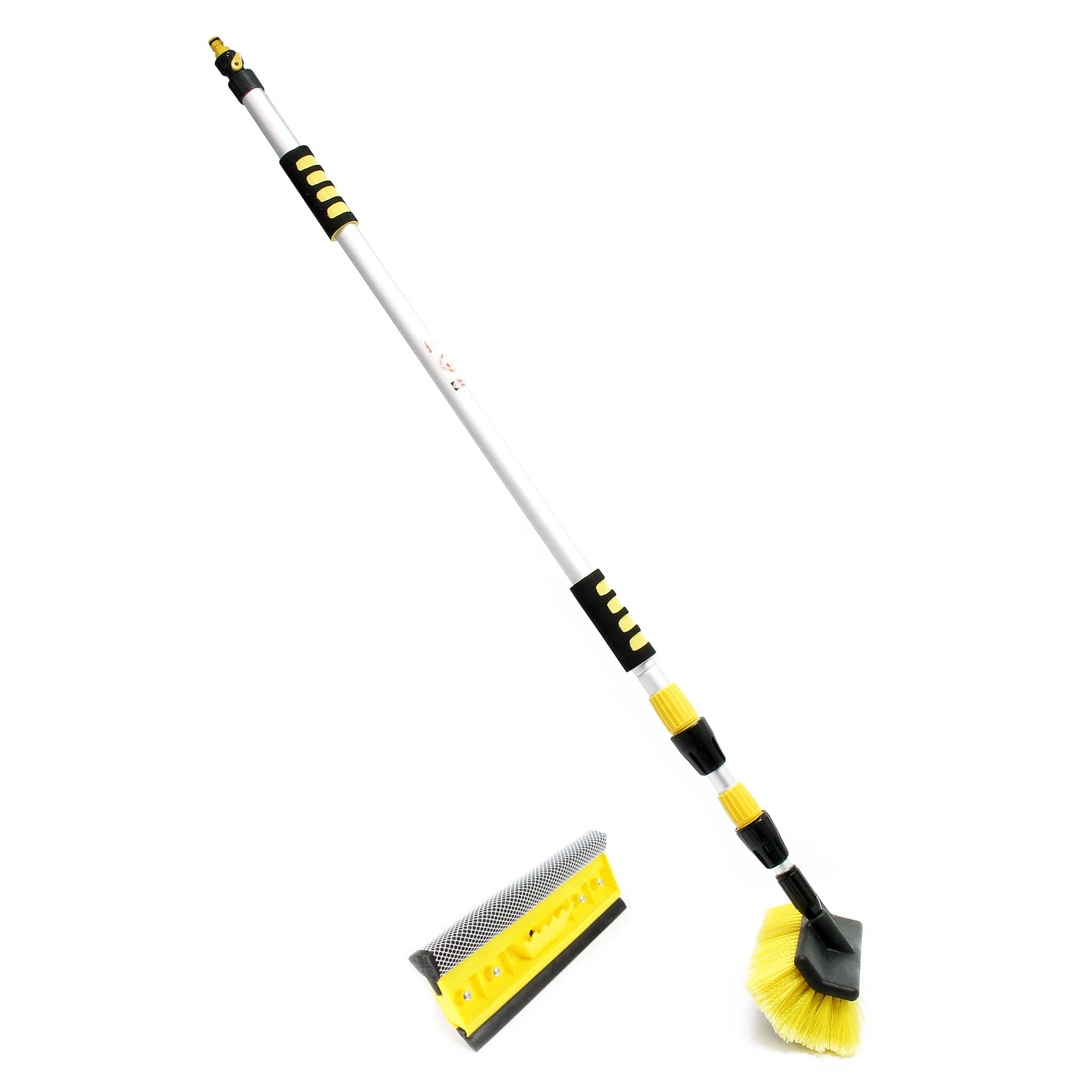 2in1 Spazzola e lavavetri con manico allungabile 145-300cm per lavaggio auto veicoli